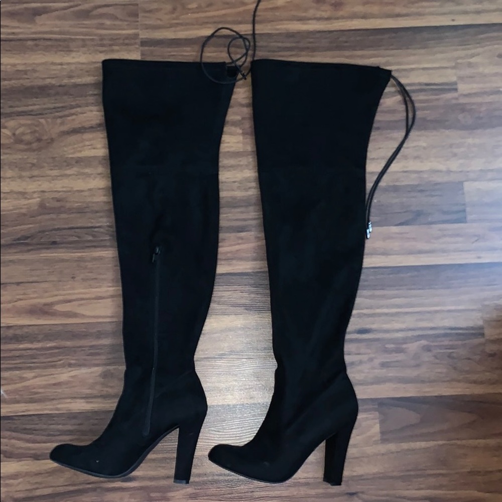 Black Over the Knee Heel Boots
